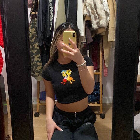 Forever 21 Tops - the simpsons black crop top size xs